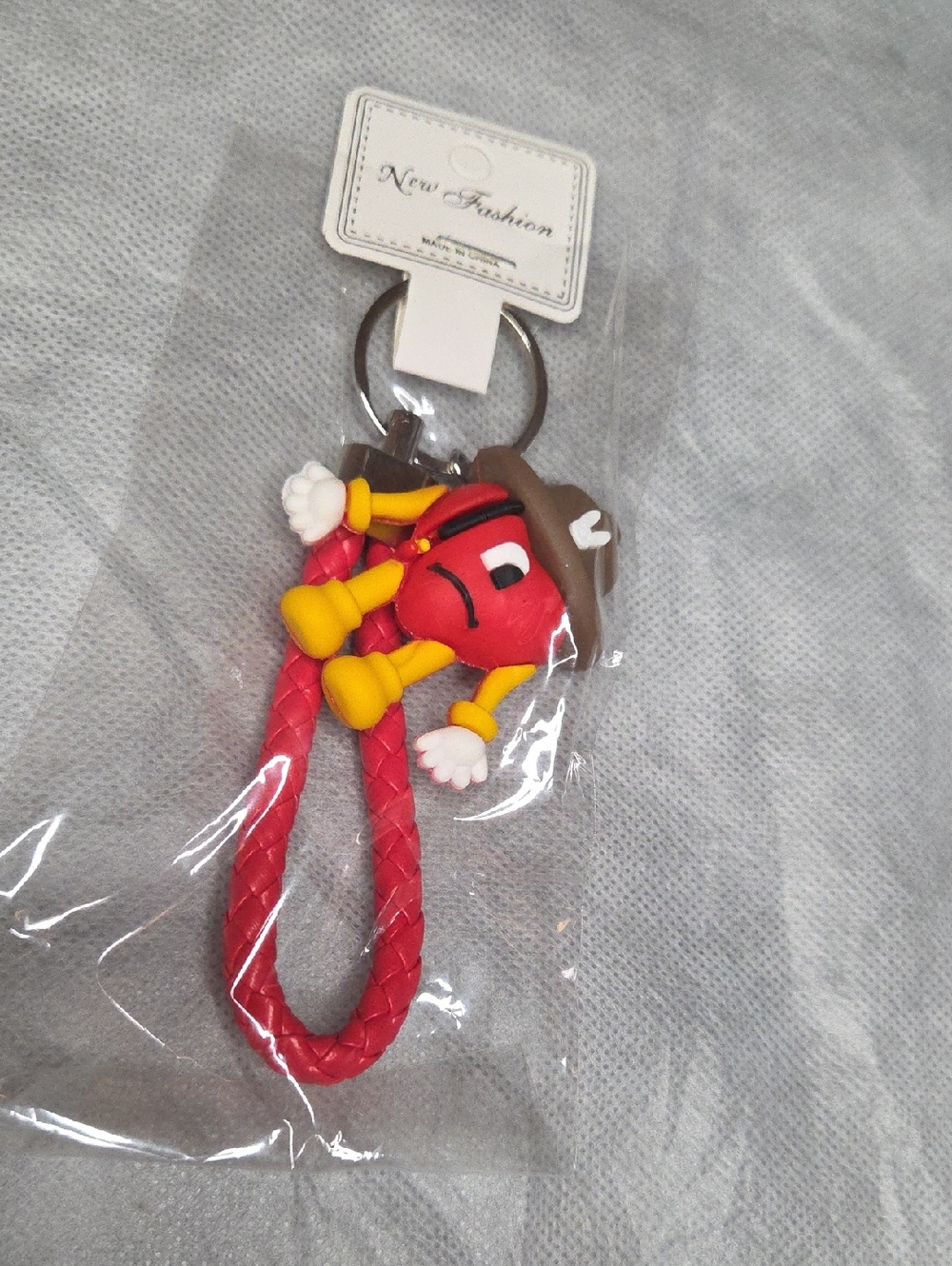 Bad Bunny's Red Character  Keychain with Hat